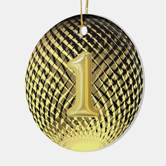 Gouden medaille, 1e plaats winnaar keramisch ornament (Links)