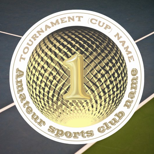 Gouden medaille 1e plaats winnaar ronde Sticker