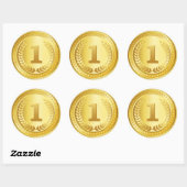 Gouden medaille 1e plaats winnaar sticker (Vel)