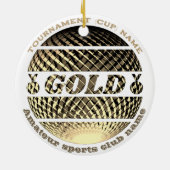 Gouden medaille, 1e plaats winnaar Sticker Keramisch Ornament (Achterkant)
