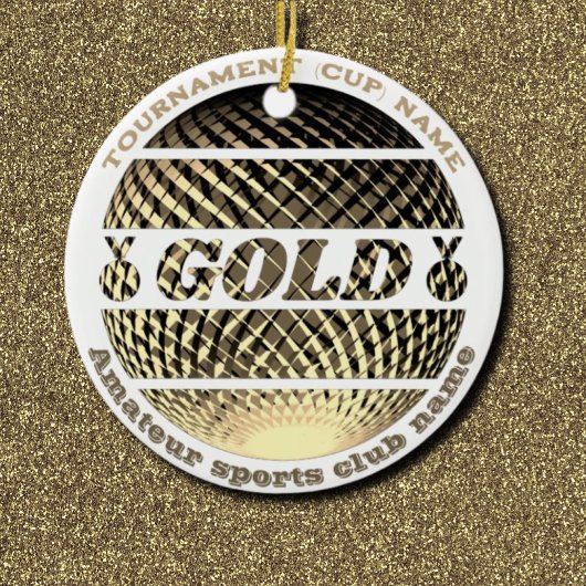 Gouden medaille, 1e plaats winnaar Sticker Keramisch Ornament