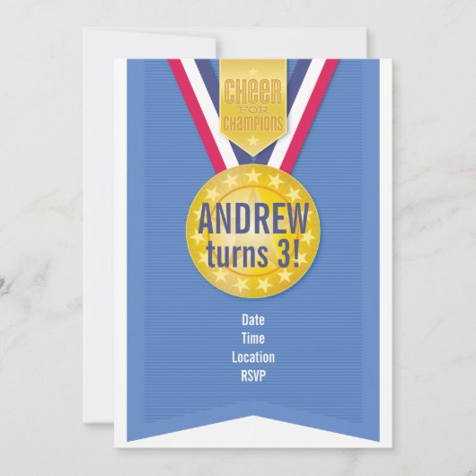 Gouden Medaille Feest Uitnodiging (Voorkant)
