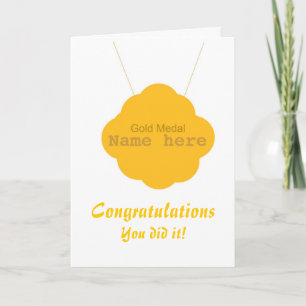 Gouden Medaille Gefeliciteerd met je voornaam Kaart