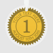 Gouden medaille kampioen winnaar 1e plaats custom ornament (achterkant)