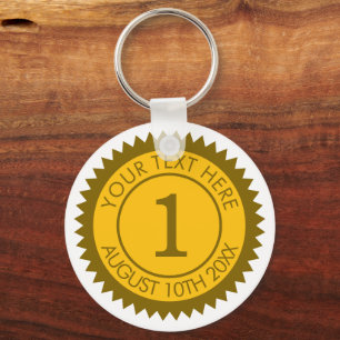 Gouden medaille kampioen winnaar 1e plaats overwin sleutelhanger