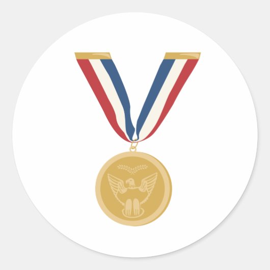 Gouden medaille van eer ronde sticker (Voorkant)