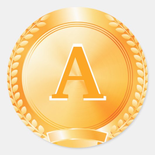 Gouden Medaille van Eer Ronde Sticker (Voorkant)