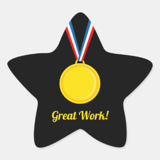 Gouden medaille voor uitstekend werk Rood en Blauw Ster Sticker