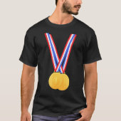 Gouden medailles grappig voor winnaars en kampioen t-shirt (Voorkant)