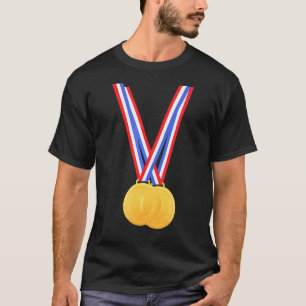 Gouden medailles grappig voor winnaars en kampioen t-shirt