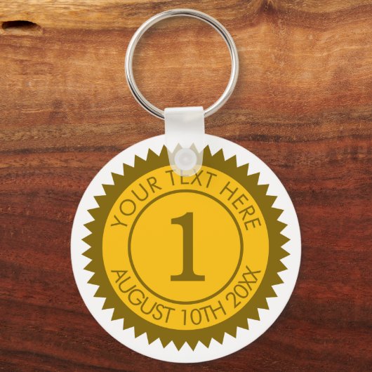 Gouden medaillewinnaar 1e plaats winnaar sleutelhanger (Voorkant)