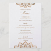 Gouden Medaillon Shimmer Bruiloft Menu Kaart (Voorkant)