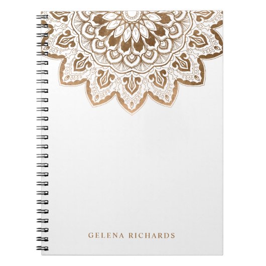 Gouden medaillon Shimmer Mandala Notitieboek (Voorkant)