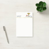 Gouden Medische Stethoscoop & Caduceus met Hart Post-it® Notes (Kantoor)