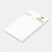 Gouden Medische Stethoscoop & Caduceus met Hart Post-it® Notes (Schuin)