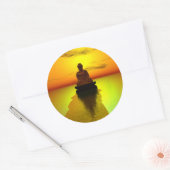 Gouden Meditatie 3 Ronde Sticker (Envelop)