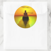 Gouden Meditatie 3 Ronde Sticker (Tas)