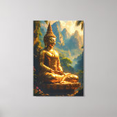 Gouden meditatie in de Thaise pieken Canvas Afdruk (Voorkant)