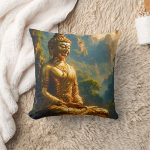 Gouden meditatie in de Thaise toppen Kussen