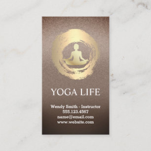 Gouden Meditatie Logo Yoga Visitekaartje