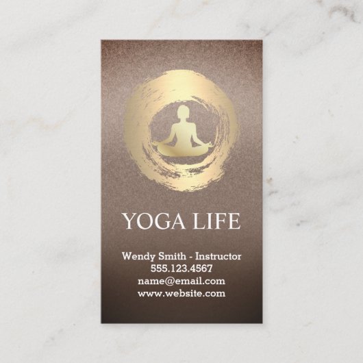 Gouden Meditatie Logo | Yoga Visitekaartje (Voorkant)