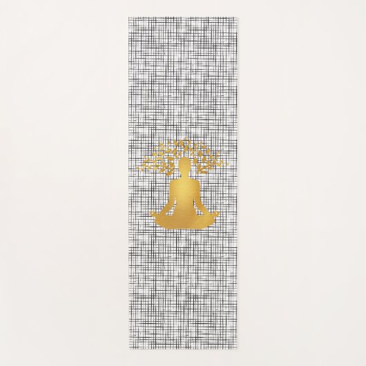 Gouden Mediterende Man met Boomtakken Yogamat (Voorkant)