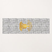 Gouden Mediterende Man met Boomtakken Yogamat (Voorkant (horizontaal))