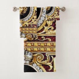 Gouden Medusa Edelstenen Cadeau Gast Handdoek Set