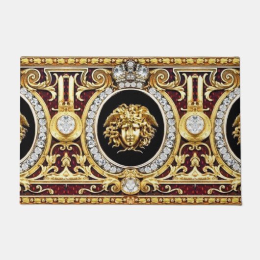 Gouden Medusa Edelstenen Deurmat (Voorkant)