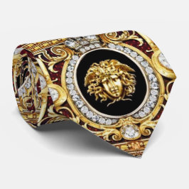 Gouden Medusa Edelstenen Stropdas