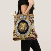 Gouden Medusa Edelstenen Tote Bag (Dichtbij)