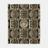 Gouden Medusa Griekse sleutel Fleece Deken (Voorkant)
