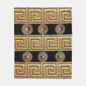 Gouden Medusa Meander Griekse Key Designer Fleece Deken (Voorkant)