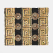 Gouden Medusa Meander Griekse Key Designer Fleece Deken (Voorkant (Horizontaal))