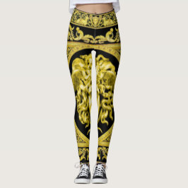 Gouden Medusa met Arabesken over Zwarte Legging