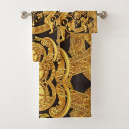 Gouden Medusa met Barokke Ornamenten Gast Handdoek