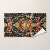 Gouden Medusa Rood en Goud op Zwart Gift / Gast Bad Handdoek (Handdoek)