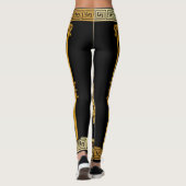 Gouden Medusa, Seraphs en Baldachino op zwart Leggings (Achterkant)