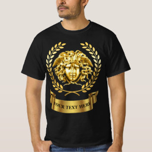 Gouden Medusa T-Shirt met eigen tekst