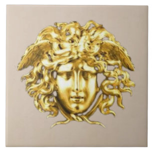 Gouden Medusa Wandtegel Tegeltje