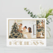 Gouden Meerdere Foto Gelukkig Feestdagenkaart (Staand voorkant)