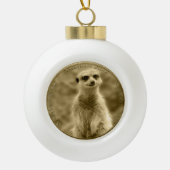 Gouden Meerkat 2022 Munt, kerstkledij Keramische Bal Ornament (Voorkant)