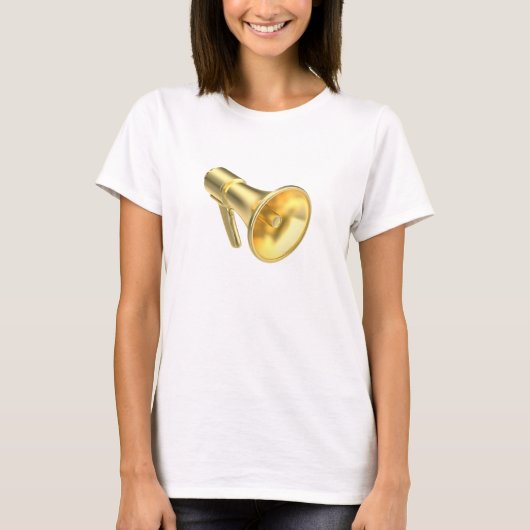Gouden megafoon t-shirt (Voorkant)