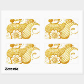Gouden Mehndi henna kunst Rechthoekige Sticker (Vel)