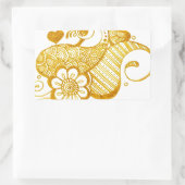 Gouden Mehndi henna kunst Rechthoekige Sticker (Tas)