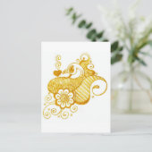 Gouden Mehndi hennaart. Briefkaart (Staand voorkant)