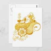 Gouden Mehndi hennaart. Briefkaart (Voorkant / Achterkant)