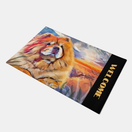 GOUDEN MEISJE chow Door MEDIUM Deurmat (Schuin)