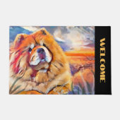 GOUDEN MEISJE chow Door MEDIUM Deurmat (Voorkant)