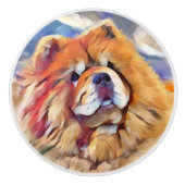 GOUDEN MEISJE Chow Keramische Pull Knop (Voorkant)